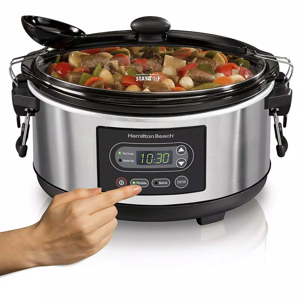 Hamilton Beach Stay or Go 5 Qt. Stainless Steel Programmable Slow Cooker