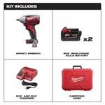 Milwaukee M18 1/2 in. Compact Impact Wrench Kit w/ (2) 3.0 Ah Batteries, Charger & Hard Case thumbnail 2