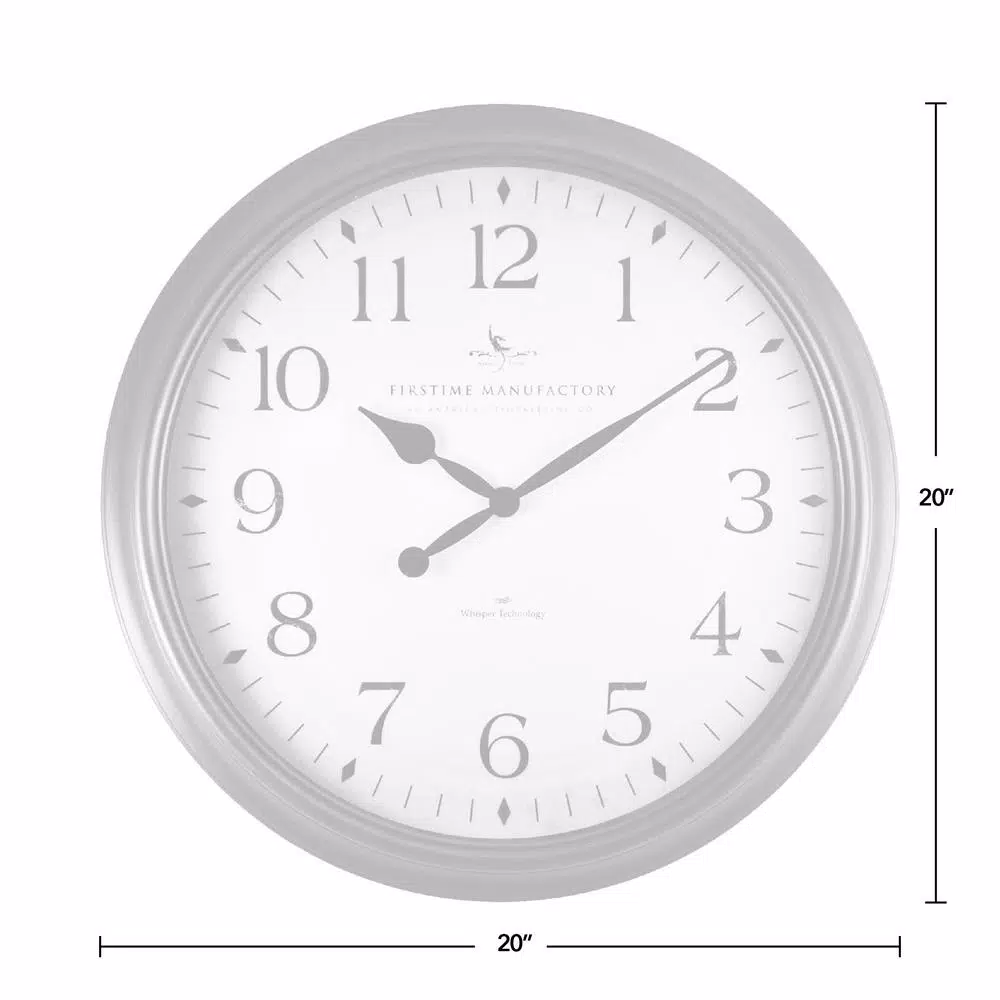 FirsTime 20 in. Avery Whisper Wall Clock - Oil Rubbed Bronze, Non-Ticking