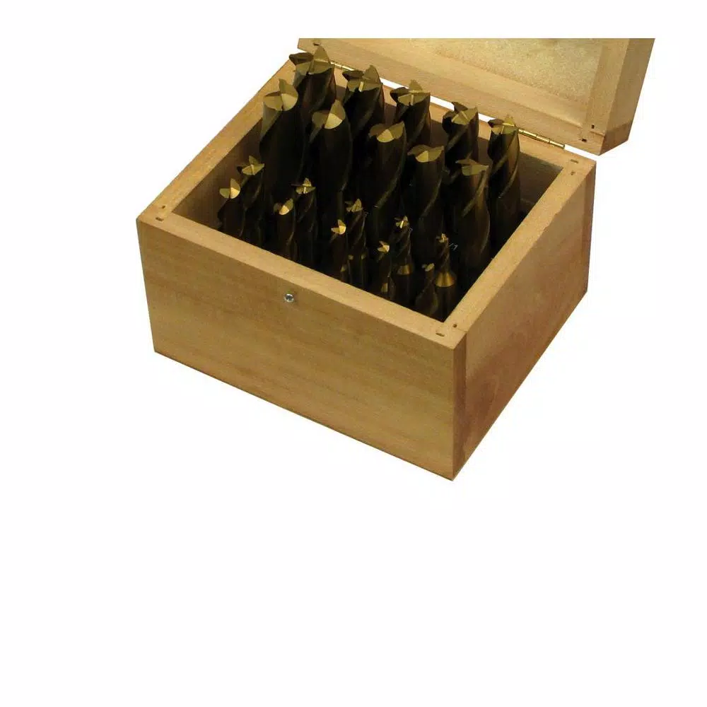 JET 20-Piece TiN Coated Single End Mill Set, Square Type in Wood Case