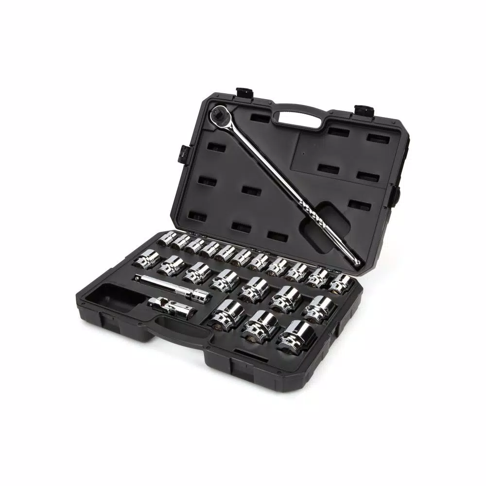 TEKTON 25-Piece 3/4 in. Drive 12-Point Socket and Ratchet Set, SAE
