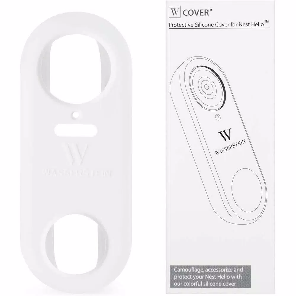 Wasserstein Silicone Protective Skin for Google Nest Hello Video Doorbell - White