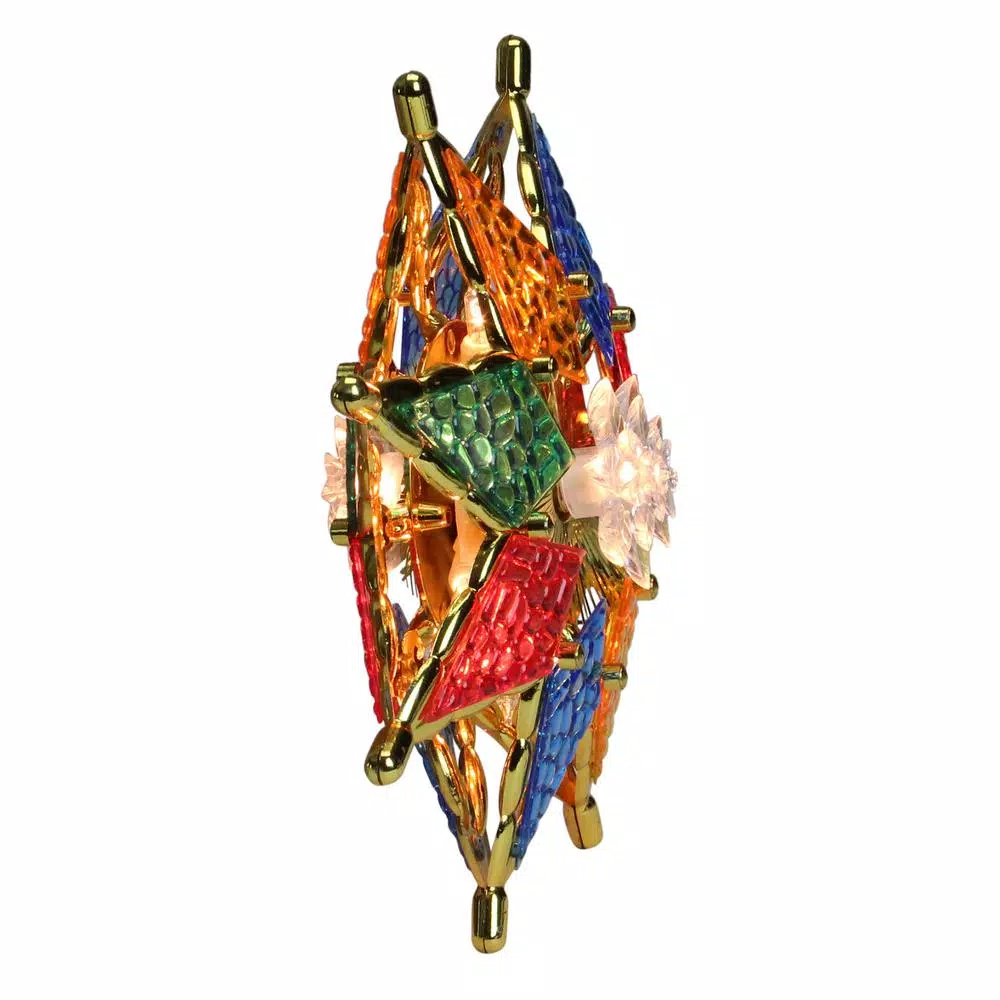 Northlight 8 in. Multi-Color Crystal 8-Point Star Christmas Tree Topper, Prelit