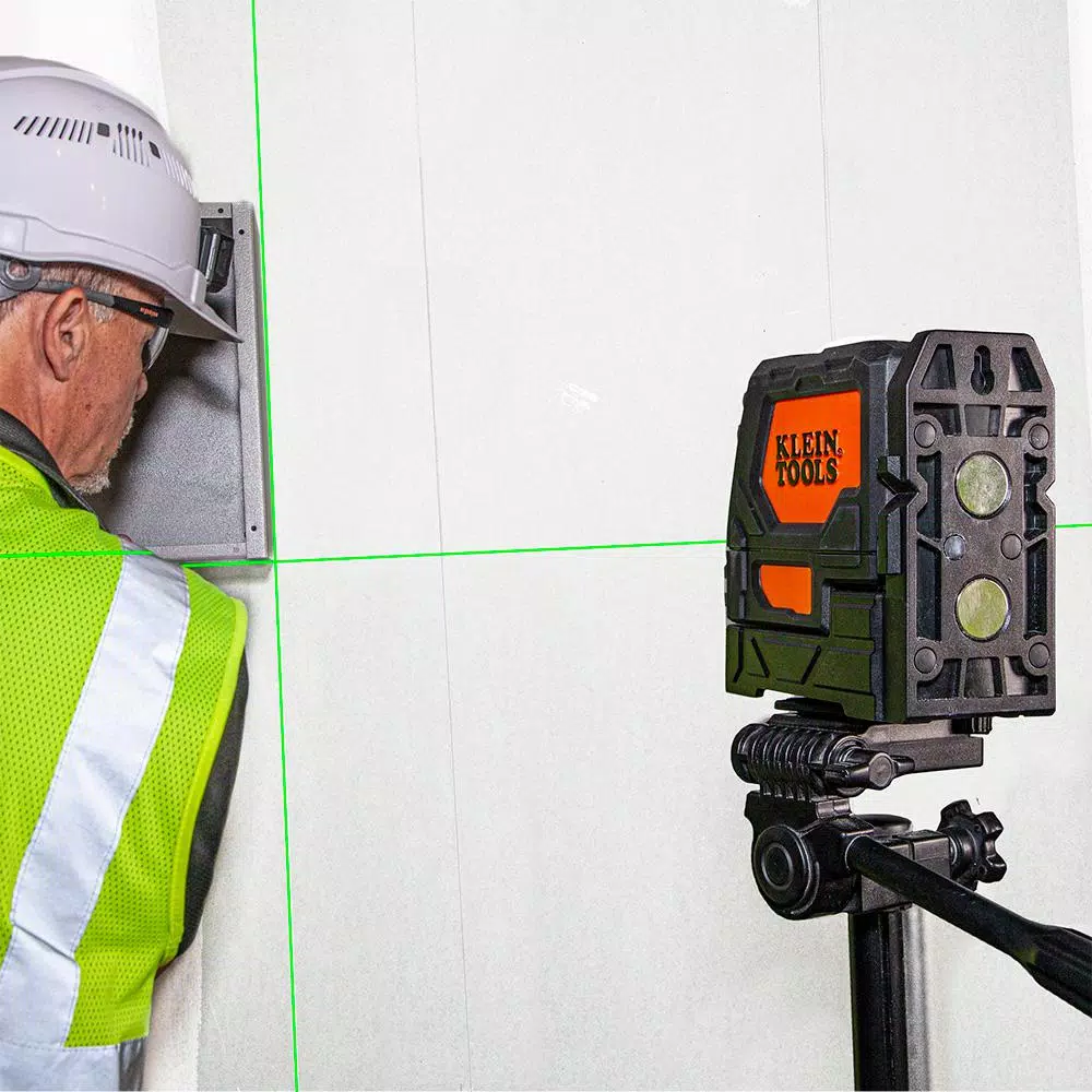 Klein Tools Self-Leveling Green Cross-Line Laser Level with Red Plumb Spot