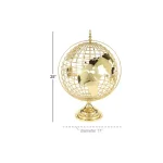 LITTON LANE 25 in. Gold Metal Spinning Decorative Globe with Hammered Topographical Design thumbnail 4