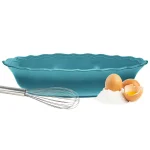 HOME ESSENTIALS AND BEYOND 14.25 in. Oval Ceramic Baker, 2.5 Qt. Blue Terracotta Casserole Dish thumbnail 2