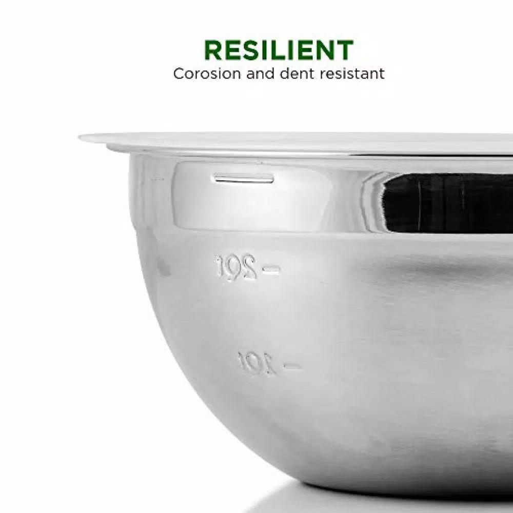 Ovente 3-Piece Stainless Steel Mixing Bowls Set with Lids