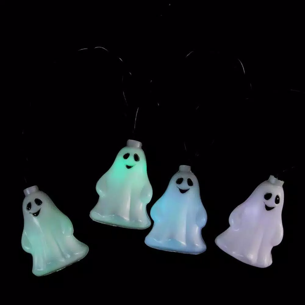 Northlight LED Color Changing Ghost Halloween String Lights, 10-Pack