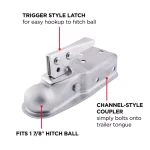 TowSmart Class I 1-7/8 in. Ball Coupler with 2 in. to 2-1/2 in. Adjustable Collars thumbnail 3