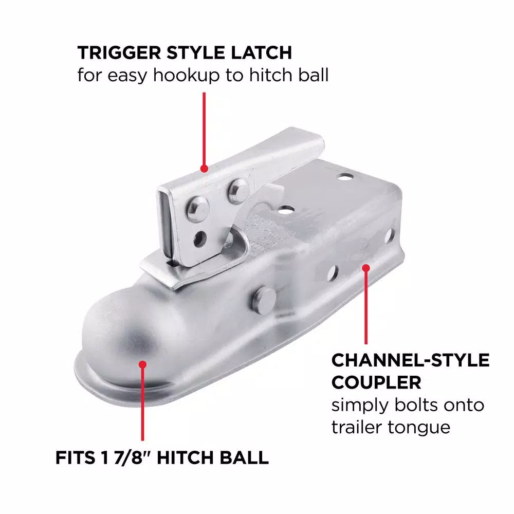 TowSmart Class I 1-7/8 in. Ball Coupler with 2 in. to 2-1/2 in. Adjustable Collars