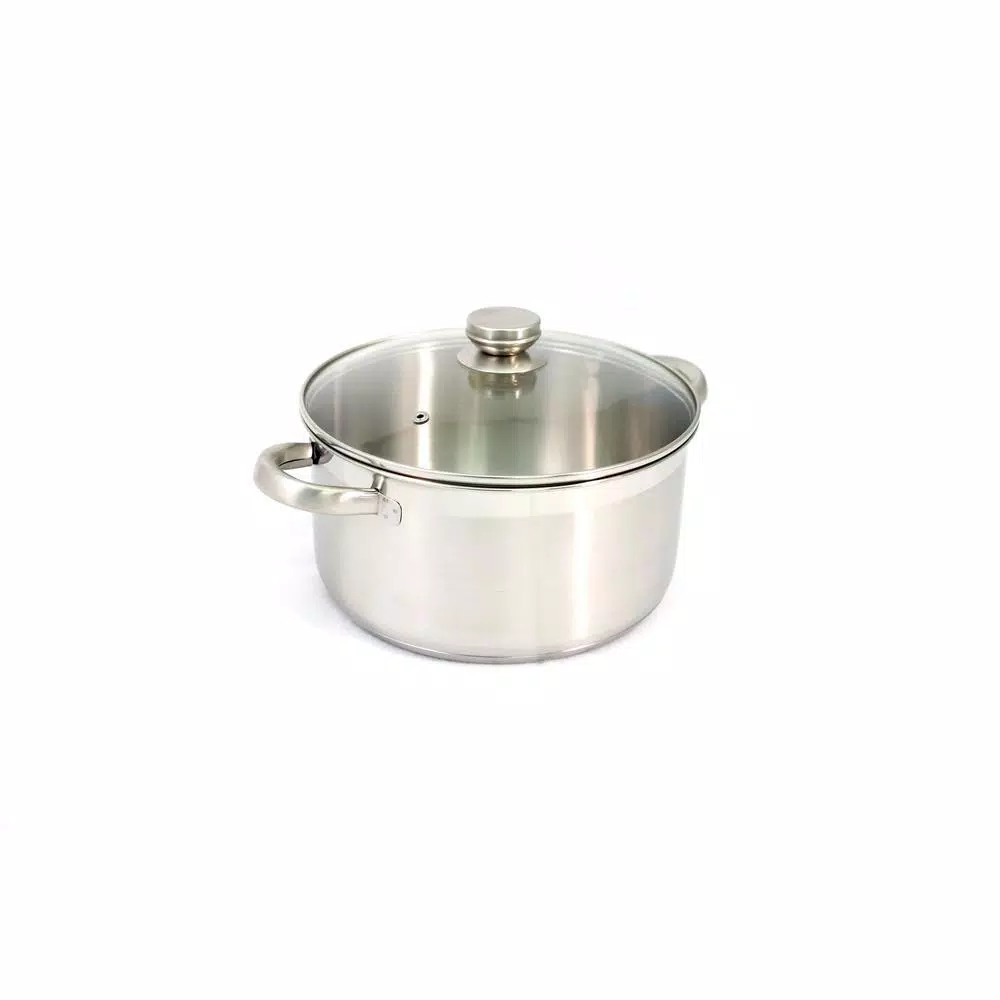 ExcelSteel 7-Piece 18/10 Stainless Steel Cookware Set with Brushed Finish