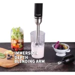 Boyel Living 6-in-1 Black Stainless Steel 500W Immersion Hand Blender Set with 8-Speed Control thumbnail 3