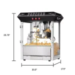 Unbranded 8 oz. Commercial Countertop Popcorn Popper Machine with Storage Cabinet, Black & Stainless Steel thumbnail 2