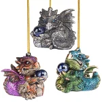 Design Toscano Three Dragon Virtues Gothic Holiday Ornament Set, 3-Piece thumbnail 6