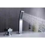 ANZZI Guaira 3-Handle Deck-Mount Roman Tub Faucet with Waterfall Spout and Handheld Sprayer, Polished Chrome thumbnail 3
