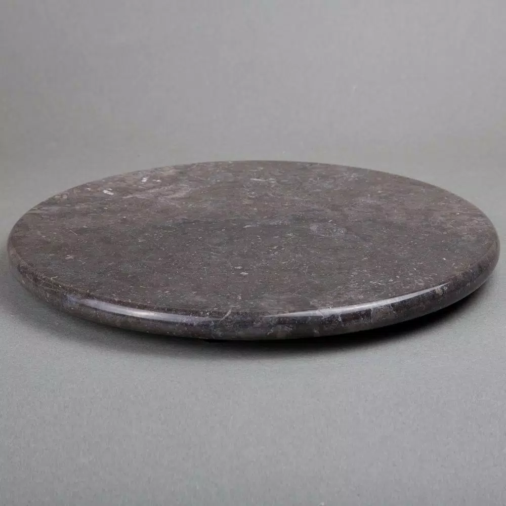 Creative Home Natural Charcoal Marble 12 in. Round Cheese Serving Board & Dessert Trivet