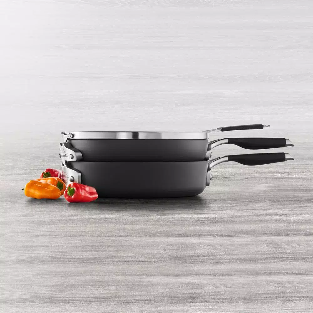 Calphalon Select by Calphalon 3-Piece Hard-Anodized Aluminum Nonstick Cookware Set, Black