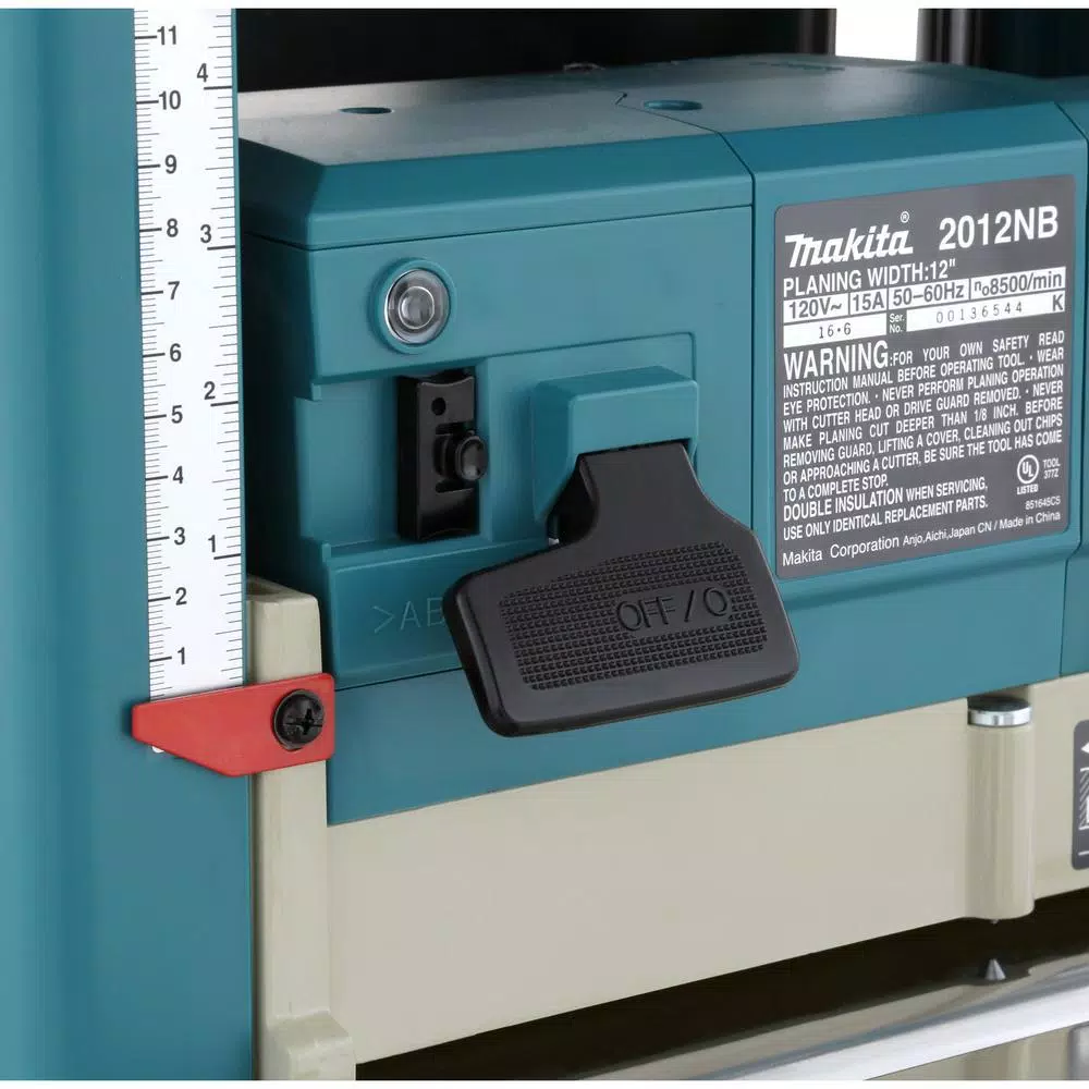 Makita 12 in. Corded Compact Portable Planer, 15 Amp, with Interna-Lok Head Clamp