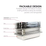 Alpha Living 8 Qt. Stainless Steel Chafing Dish Set of 4, Foldable Frame Buffet Server thumbnail 5