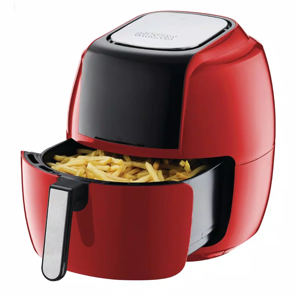 GoWISE USA 7.0 Qt. Red Electric Air Fryer with 8-in-1 Smart Programs and Recipe Book