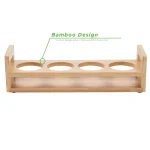 Mind Reader Bamboo 4-Slot Beer Serving Flight Tray, Rectangular Brown Shot Glass Holder thumbnail 4
