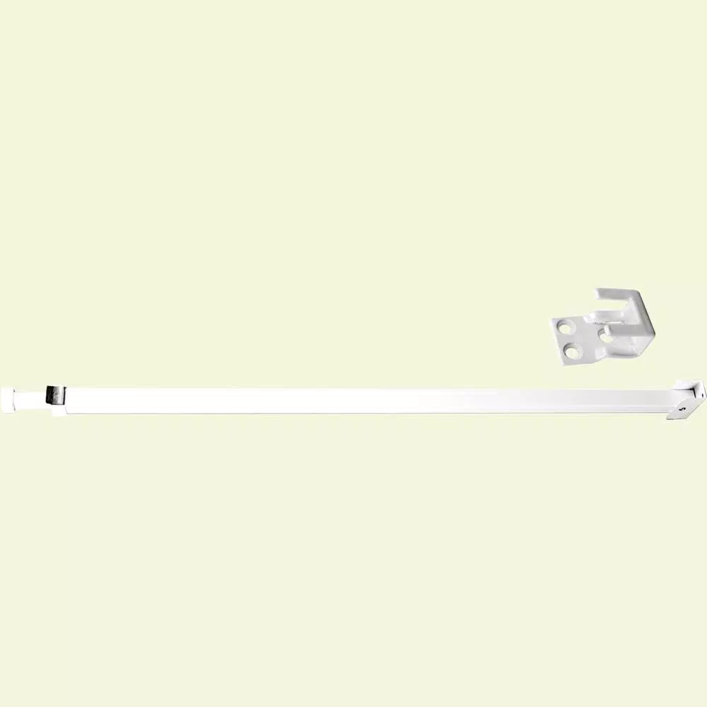 Prime-Line Adjustable Aluminum Sliding Patio Door Security Bar Lock, White, 28 in. to 48 in.
