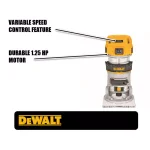 DEWALT 1.25 HP 7 Amp Variable Speed Compact Corded Router with Dual LEDs thumbnail 2