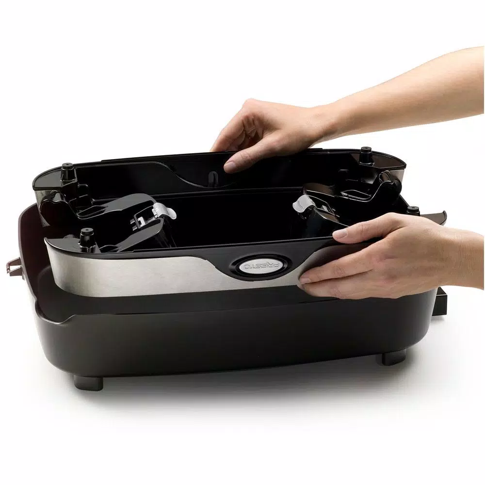 Presto 16 in. Black Cast Aluminum Foldaway Electric Skillet with Glass Lid and Control Master Heat Control
