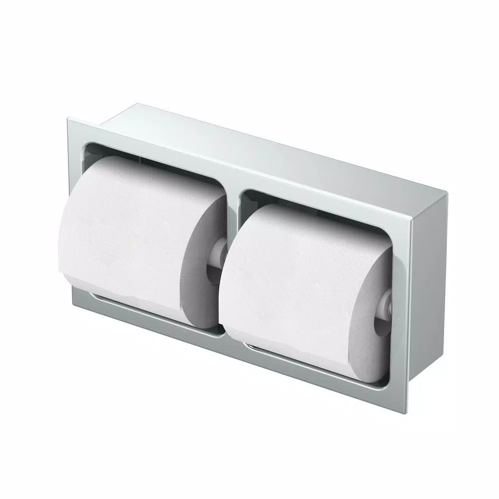 Gatco Double Recessed Toilet Paper Holder in Chrome