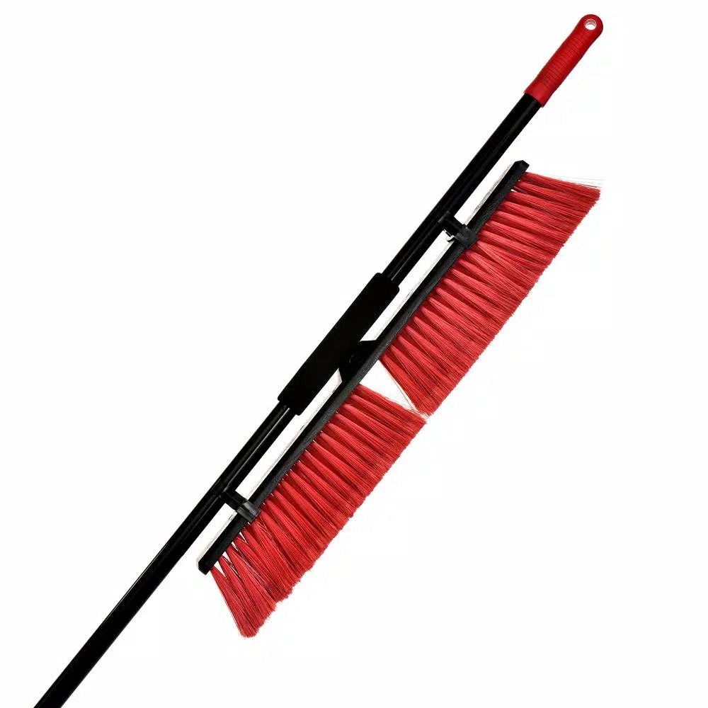 Alpine Industries 24 in. Red Indoor Outdoor Push Broom, 3-Pack