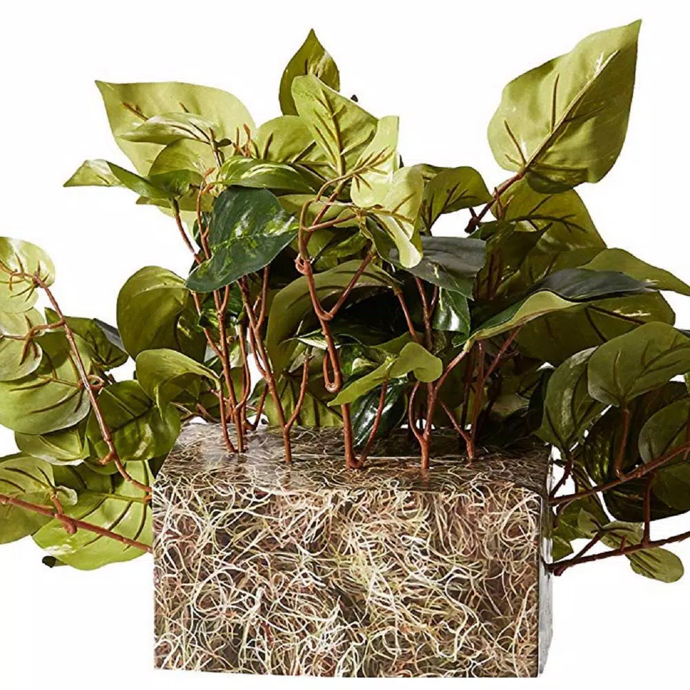 Nearly Natural 15in. Green Pothos Ledge Silk Plant - Indoor Artificial Bush