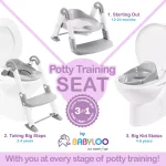 Babyloo Bambino 3-in-1 Convertible Toddler Potty Trainer and Step Stool - Gray thumbnail 10
