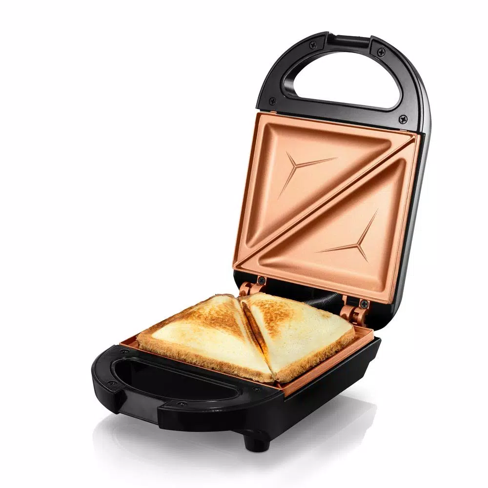 Gotham Steel Ti-Ceramic Non-Stick Single Sandwich Maker, Black