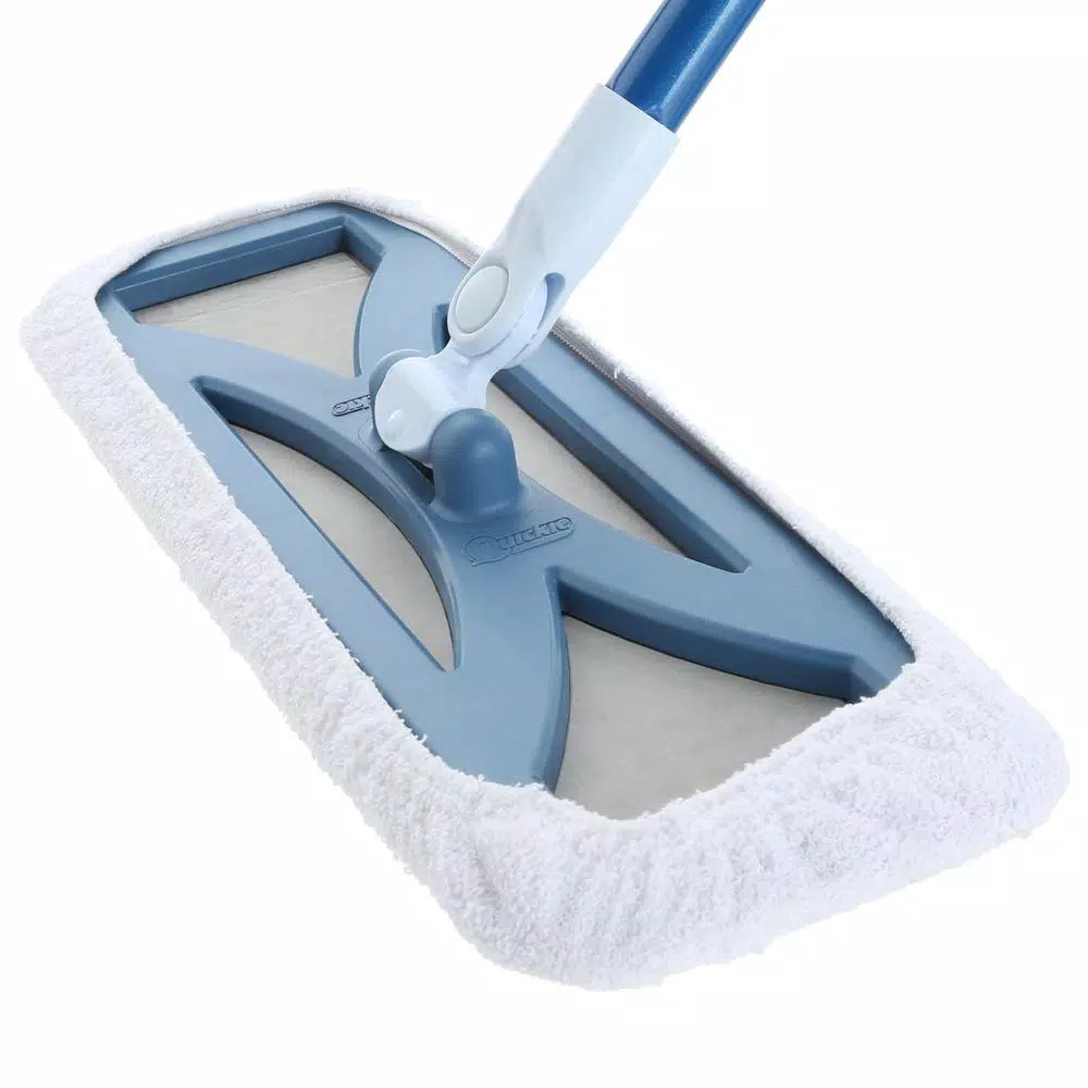 Quickie Hardwood Floor Flat Mop with 48 in. Steel Handle and 360° Swivel Head