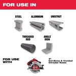 Milwaukee 7 in. 40T Carbide Metal Cutting Circular Saw Blade thumbnail 2