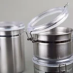 Creative Home 4-Piece Stainless Steel Canister Set with Airtight Locking Clamp Lids thumbnail 4