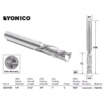 Yonico 1/4 in. 2-Flute Compression Cut Spiral End Mill, Solid Carbide CNC Router Bit thumbnail 2