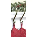 Haute Decor 6 in. Antique Brass Stocking Scroll Holders, 2-Pack thumbnail 2