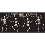 My Door Decor 7 ft. x 16 ft. Happy Halloween Skeletons Garage Door Banner Mural thumbnail 1