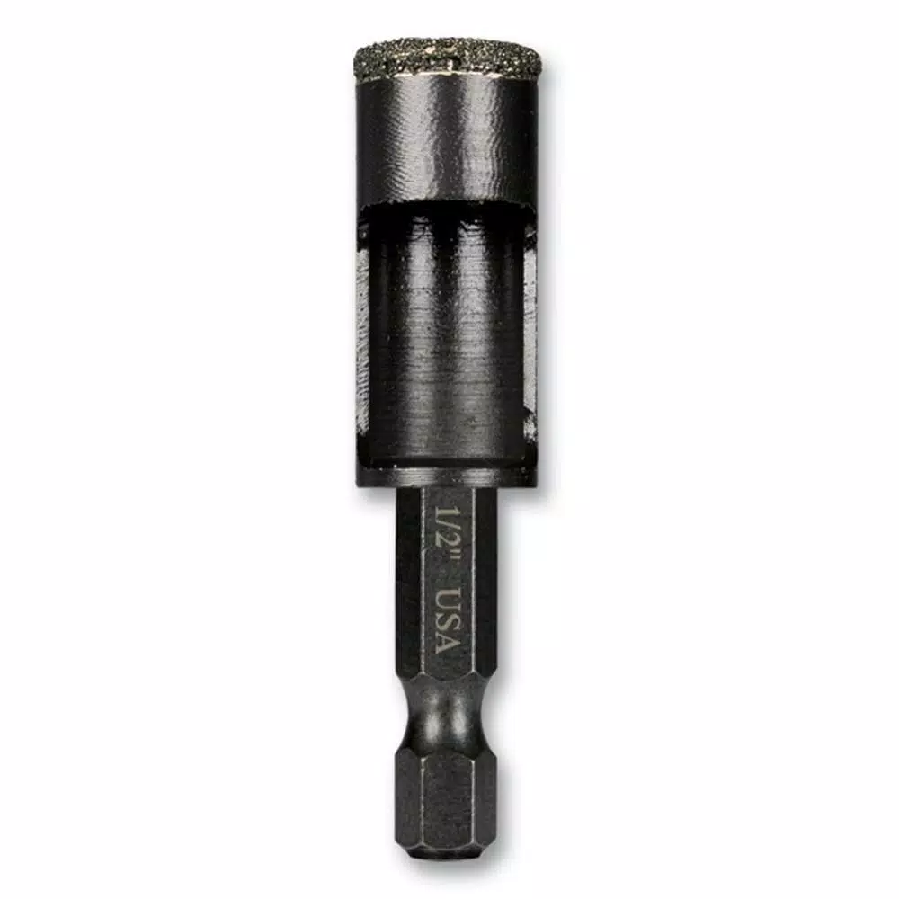 Montana Brand 1/2 in. High Speed Steel Diamond Tile Drill Bit with 1/4 in. Hex Shank