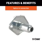 CURT 4-Way Round Trailer Connector Socket - Vehicle Side Female End thumbnail 4