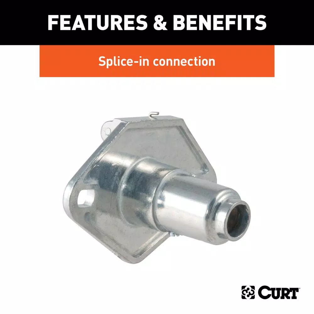 CURT 4-Way Round Trailer Connector Socket - Vehicle Side Female End