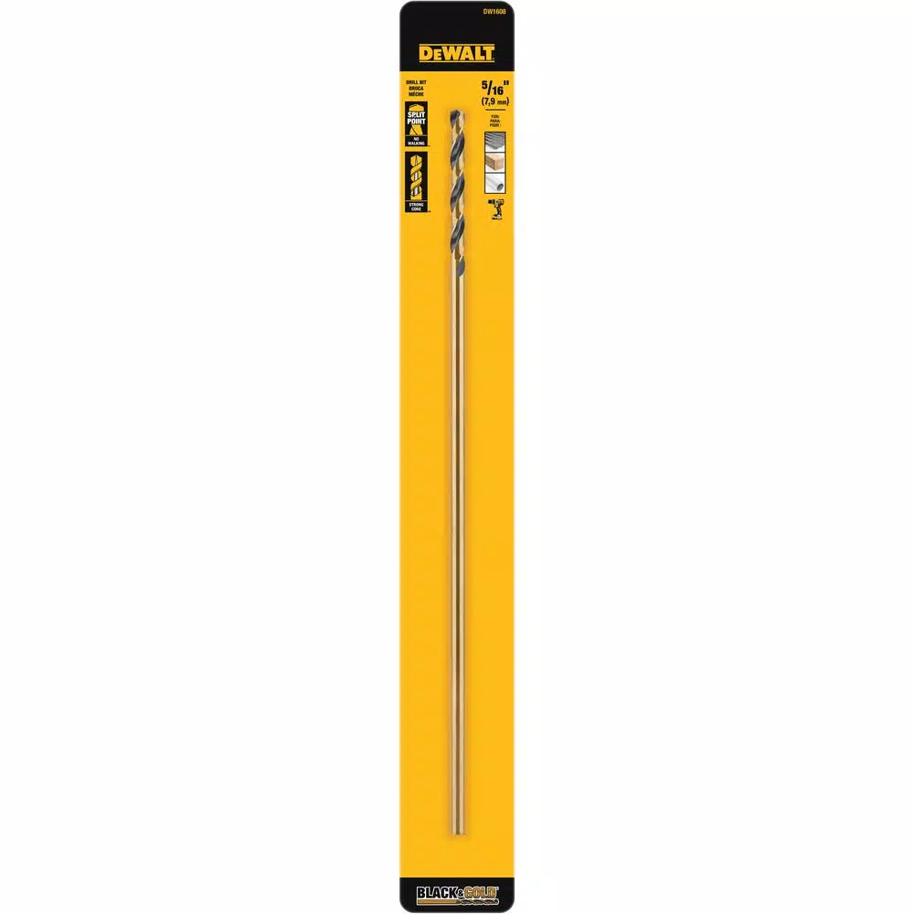 DEWALT 5/16 in. x 12 in. Black and Gold High Speed Steel Twist Drill Bit