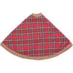 VHC Brands Gavin 21 in. Cherry Red Tartan Plaid Christmas Mini Tree Skirt thumbnail 3