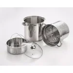 ExcelSteel 12 Qt. Professional 18/10 Stainless Steel 4-Piece Multi-Cooker Set with Lid thumbnail 1
