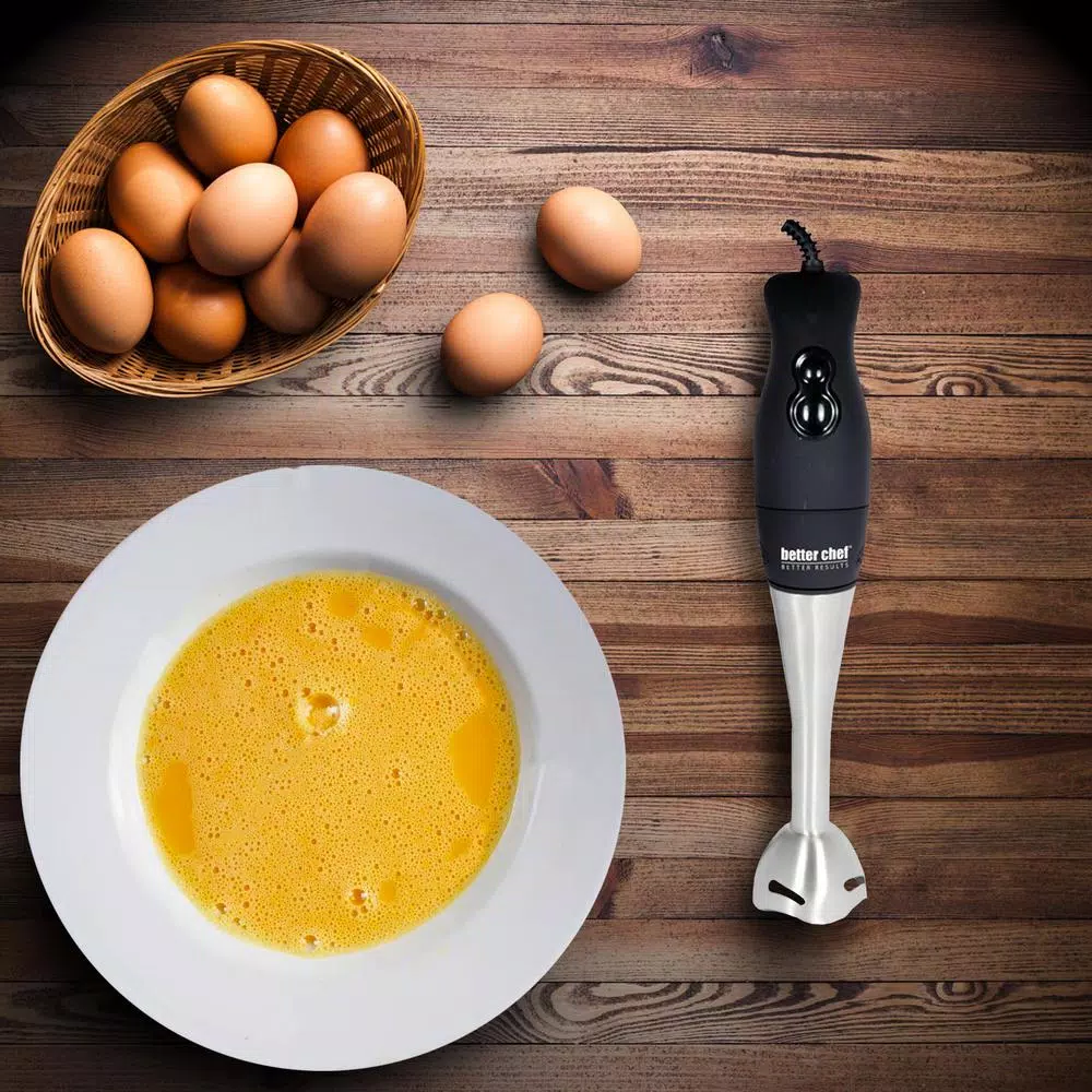 Better Chef 2-Speed Black Handheld Mixer with Comfort Grip and Stainless Steel Attachments, 200W