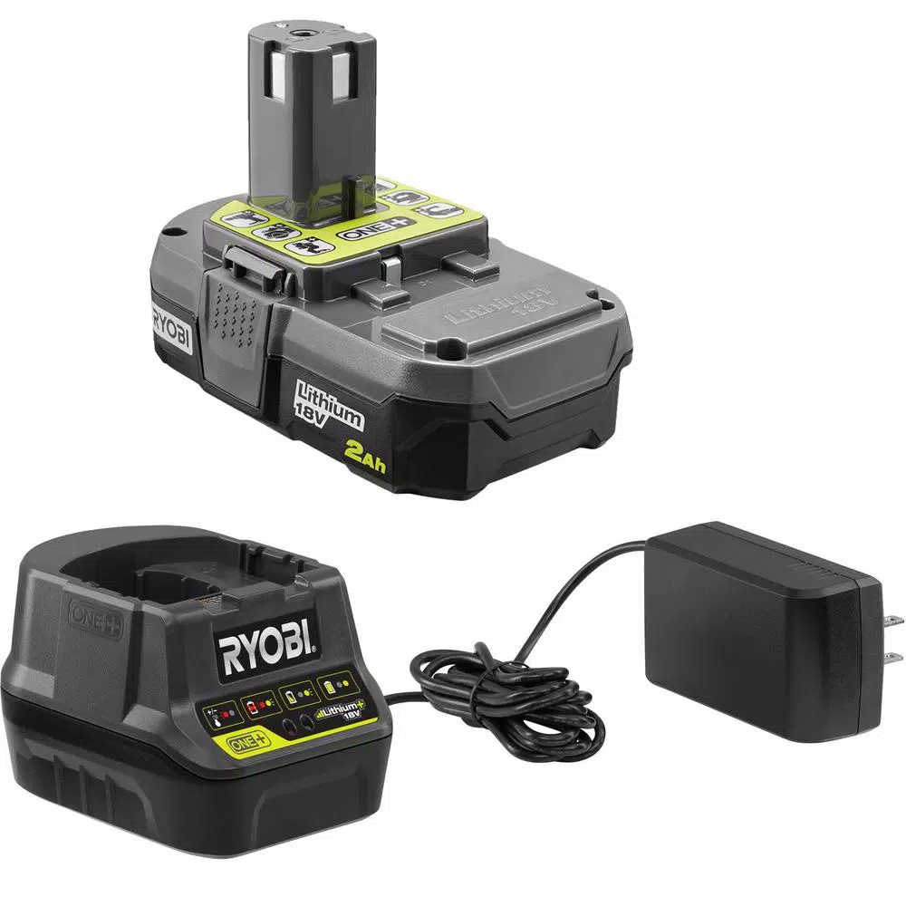RYOBI ONE+ 18V Cordless String Trimmer and Edger with 2 Ah Battery and Charger
