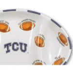 Magnolia Lane TCU Ceramic Football Tailgating Serving Platter, 3-Section Divided Oval Tray thumbnail 2