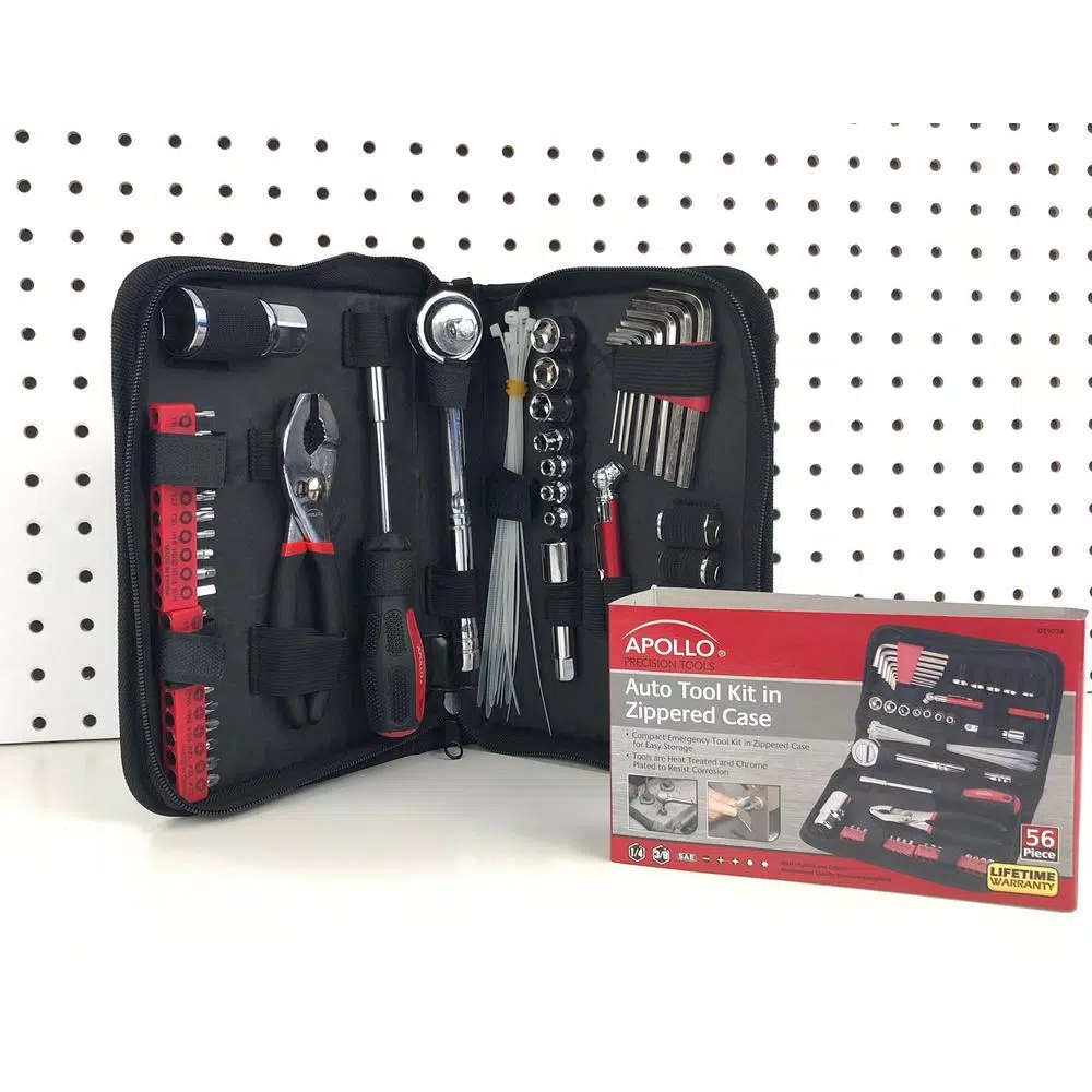 Apollo 56-Piece Auto Emergency Tool Set with Zippered Storage Case