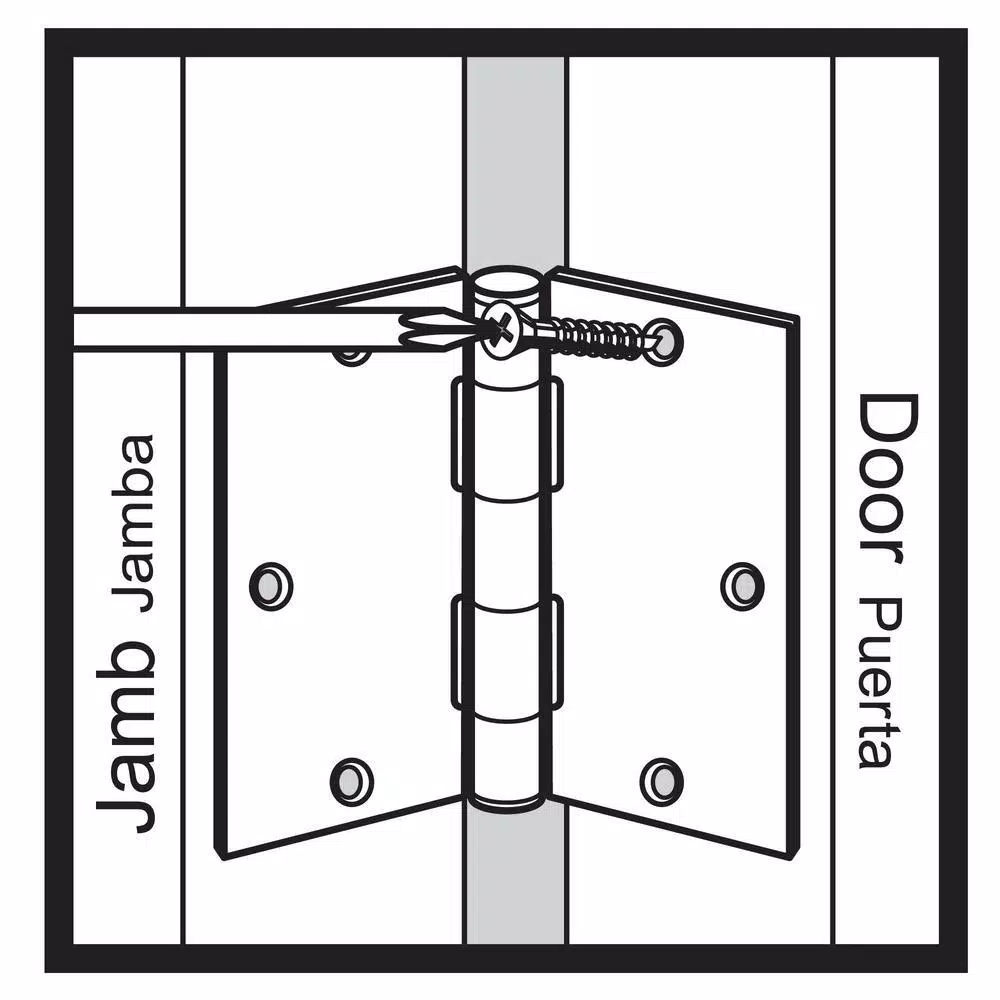 Everbilt 3-1/2 in. x 5/8 in. Radius Matte Black Smooth Action Butt Door Hinge, 3-Pack